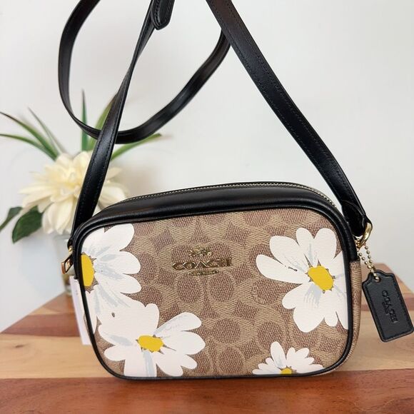 NWT Coach Mini Jamie Camera Bag In Signature Canvas With‎ Floral Print - Picture 2 of 7